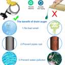 FLSEPAMB Drain Auger 25 Ft Plumbing Snake Snake Drain Clog Remove Tool Professional Sink Snake for Bathtub Drain, Kitchen Sink, Comes with Gloves and 25 Inch Snake Hair Clog Remover