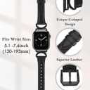Minyee Leather Bands Compatible with Apple Watch Band 38/40/41/42/44/45/46/49mm Women, Slim Thin Dressy Designer Strap with C-Shape Metal Buckle for iWatch Series 11 10 9 8 7 6 5 4 SE/Ultra 3 2 1