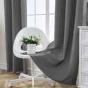 8x4 Ft Blackout Curtain 2 Panels Grey Curtains  Thermal Insulated Noise Reducing