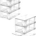 6 Pack Stackable Storage Drawers,Plastic Organizers Bins, Drawers Storage with Handles and Movable Dividers for Organization and Storage in Fridge,Bathroom, Pantry, Kitchen Cabinets, Under Sink