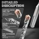 SDS Plus Rotary Hammer Drill Bit, 1-1/2"×24"（38mm×600mm） - 4 Carbide Cutting Edges & Coated Head | Heavy-Duty for Masonry, Concrete, Natural Stone, Brick Walls