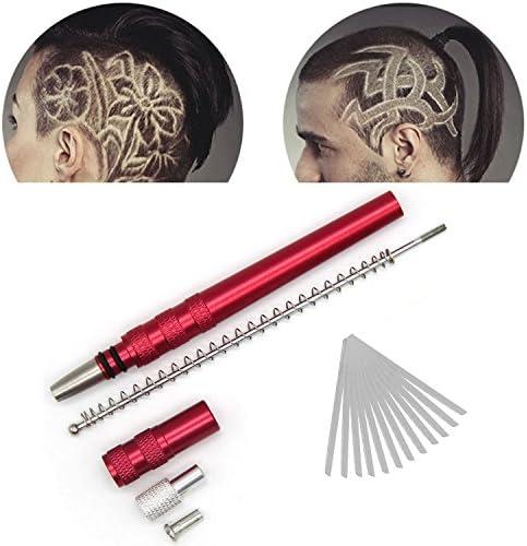 AHIER Hair Razor Pen, Tattoo Trim Styling Face Eyebrow Shaping Device, Engraved With 20 Blades, DIY Styling Eyebrows Beards Tool