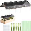 118"x78.7" Garden Shade Kit, 70% Garden Sun Shade Cloth with Hoops for Plants Heat Protection, Raised Garden Bed Shade Cover Plant Sun Shade for Outdoor Plants Vegetables