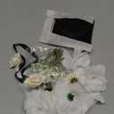 11 PCS Congrats Grad Cake Topper Graduation Caps Scroll Decorations with Artificial Champagne/White Flowers and Babys Breath for Graduation Party Birthday Party Supplies