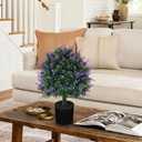 Outdoor Artificial Plants Lavender, UV Resistant Fake Bushes Topiary Boxwood Tree Balls with Ground Spikes for Indoor and Outdoor Porch Yard Farmhouse Terrace Greenery Decoration