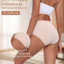 ANLIQI Women Underwear Cotton High Waist Tummy Control Panties Full Coverage Briefs Soft Stretch Ladies Breathable Underpants (L)