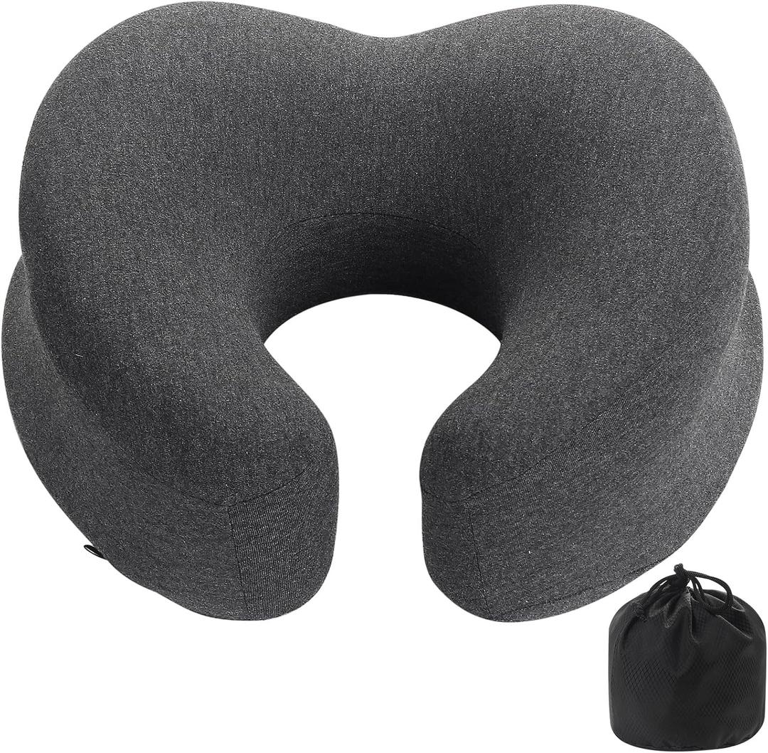 Badink Face Down Pillow,Breathable Pillow for Napping,Memory Foam Neck Travel Pillow,Skin Friendly Material,Ideal for Office Spare Time,A Versatile and Exquisite Neck Pillow (Black)