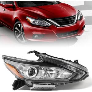 Huray LED Headlight Assembly Fit for Nissan Altima 2016 2017 2018 RH OE Factory Projector Headlamp w/LED DRL Smoked Lens Replacement Right Passenger Side