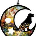 2 x Yootiko Cat Dog Memorial Suncatcher, Pet Memorial Gifts Pet Sympathy Gift to Memorialize The Loss Pass Away Gifts Windows Memorial Ornament with Personalized Decorations of Name Date (B 31 Dog)