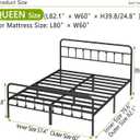 Kujielan Metal Bed Frame - Structurally Stable Heavy Duty Steel Slat Supported Queen Bed Frames,No Box Spring Needed for Easy Removal and Transport