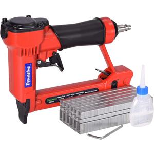 Dynastus Pneumatic Upholstery Staple , 22 Gauge 3/8" Wide Crown Air Stapler Kit, by 1/4-Inch to 5/8-Inch, with 6000 Staples, Red