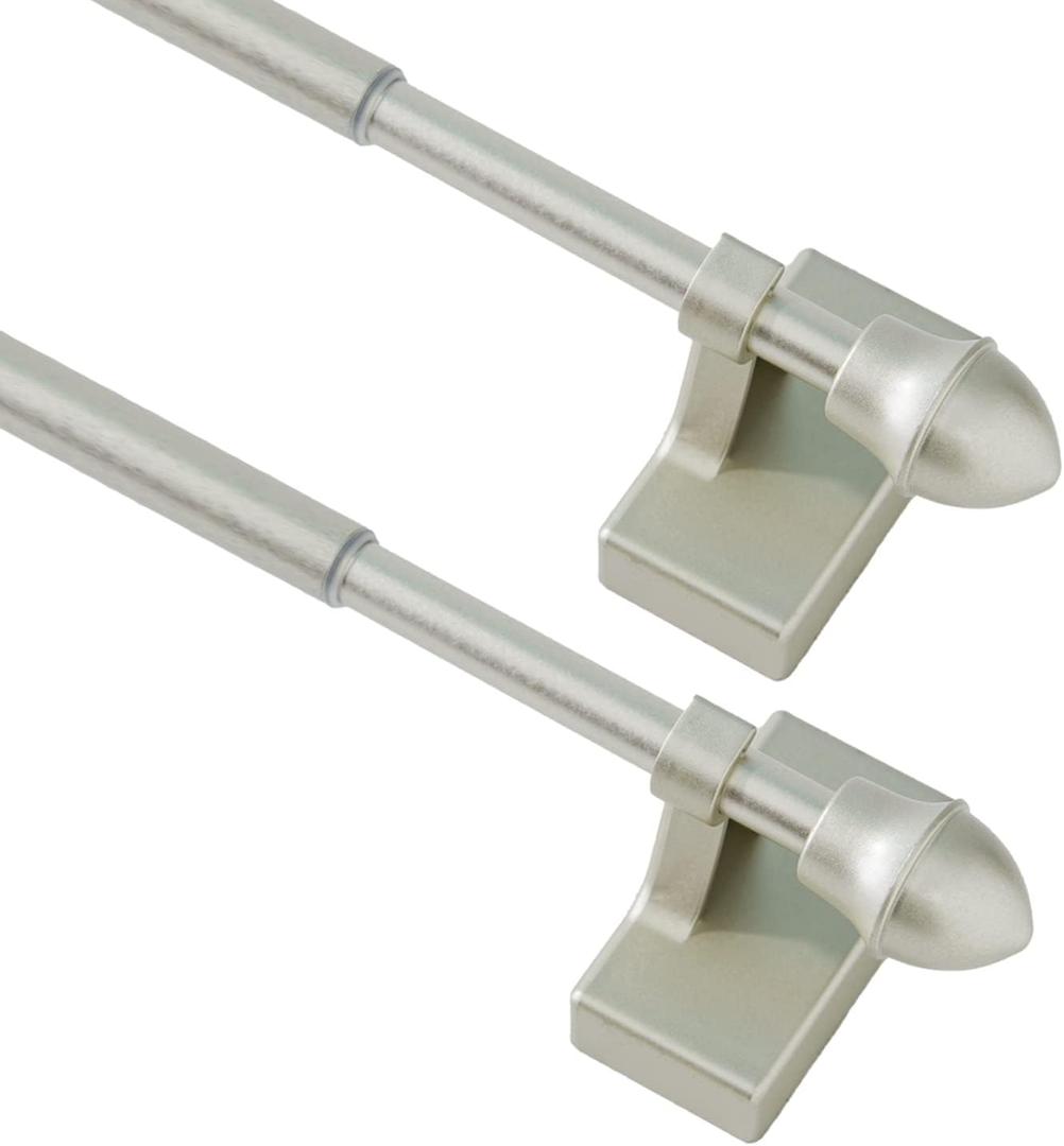 Magnetic Curtain Rods,Multi-Use Adjustable Appliance for Metal Doors ,Windows,No Tools Needed9-16 InchNickel2 Pack 9-16 Inch 2 Pack
