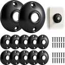 Saillong 12 Pack Vintage Door Knobs Round Rosettes, Classic Old Style Door Knob Replacement for Interior Doors, Antique Doors Knob Backplate for Classic Home Restoration (Matte Black)