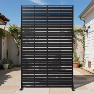 Outdoor Privacy Screen 72" HDPE Fence 6 Panels for Patio,Black