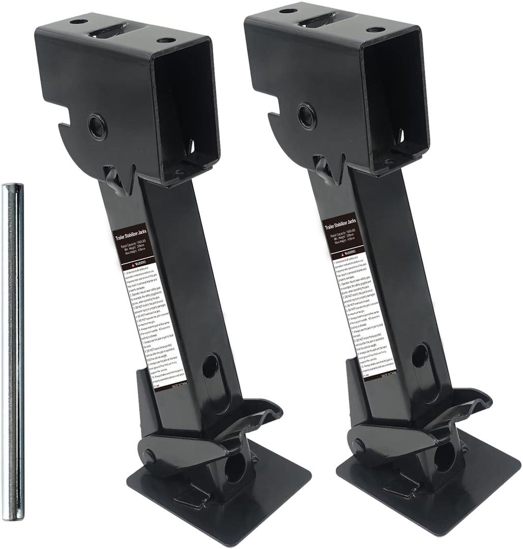 Pair of Trailer Stabilizer Jacks Telescoping RV Camper Accessories for Travel 450kg(1000 Lbs) Capacity Each, 11.5"-18"