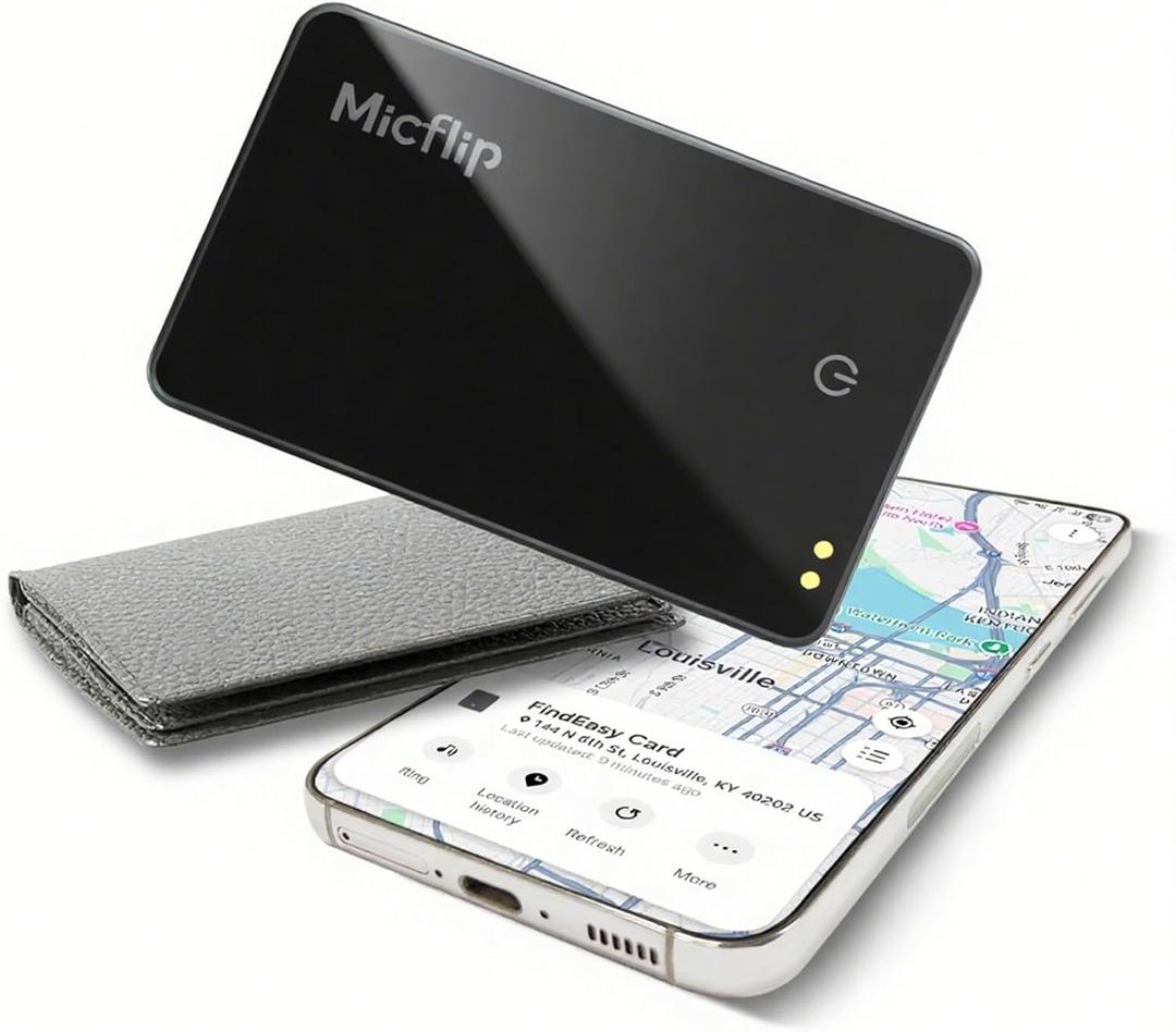 Wallet Tracker Card (Samsung Only),Rechargeable Bluetooth Smart Wallet Tracker,0.08in Ultra-Thin Glass Samsung Tracker Tags for Wallets,Passports & Luggage,IP67 Waterproof1 Pack