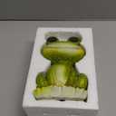 MININOVA Funny Frog Garden Statues with Solar Move Eyes Resin Outdoor Decorations Yard Art Home Decor Funny Gag Gift, White Elephant Gift for Adults Father Kids