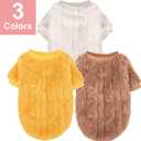 4 x Dog Sweater, 3 Pack Dog Sweaters for Small Dogs or Cats, Girl or Boy, Warm Dog Clothes Shirt Coat for Winter Christmas (Beige, Coffee, Yellow, XX-Small)