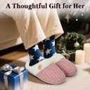 feetfreein Women's Warm Knit House Slippers, Comfy Memory Foam Winter House Shoes, Soft Plush Slip-On Bedroom Slippers for Indoor and Outdoor