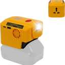 200W Power Inverter for Dewalt 20V Battery Adapter, Portable USB Charger Adapter DC20V- AC110V with Type C & USB& LED Light & AC Outlet, Powered Inverter Generator for Camping, Hiking (Inverter only)