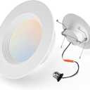 1 Pack 5/6 Inch LED Can Lights Retrofit Recessed Lighting, 5CCT 6 Inch Recessed Lights Selectable 2700K-6000K Dimmable, 12W=75W, 1200LM Downlight with Metal Smooth Trim-ETL and Energy Star Certified 