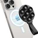 Suction Phone Case Mount, Magnetic Silicone Suction Cup Phone Grip Holder Stand for iPhone 16 Pro Max, Hands-Free Cell Phone Accessory Holder for Selfies and Tiktok Videos, Creator and Sharer (Black)