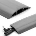 Bates- Floor Cord Cover, 30ft Cable Cover, Grey, Extension Cord Cover Floor, Cord Protector, Floor Cable Cover, Cord Hider Floor, Cable Cover Floor, Cable Floor Cover, Cable Covers for Cords (Gray)
