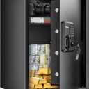 Bonsaii 1.8 Cubic Feet Security Home Safe with Digital Keypad, Security Box for Jewelry, Cash, Guns | Document Safe (14.2"x12.99"x19.7"), Black