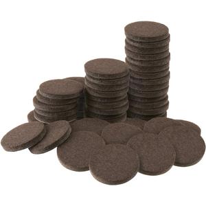 SoftTouch 1" Round Felt Pads  Heavy Duty Self-Stick Furniture Floor Protectors for Hardwood, Tile & Laminate  Scratch & Noise Reducing Pads, Brown, 48 Pack