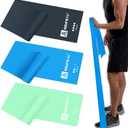 AZURELIFE Resistance Bands,Professional Long Non-Latex Elastic Stretch Bands, Exercise Bands for Physical Therapy, Yoga, Pilates, Rehab, at-Home or The Gym Workouts, Strength Training, Green, Blue, Gray, 5 Ft