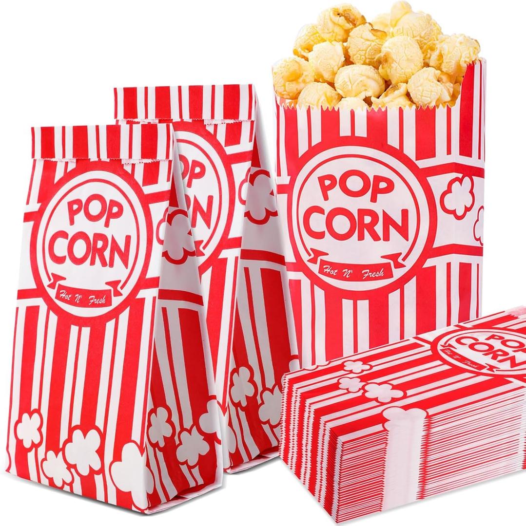 VOISEN Paper Popcorn Bags,800 Packs 1oz Popcorn Bag Individual Servings, Pop Corn Bag Bulk for Poporn Machine,Movie Nights Pop Corn Bags