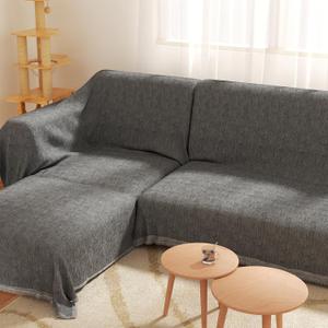 Oversized L-Shaped Covers for Couches L Shaped Couch Cover Blanket 2 Piece Sectional Couch Covers L Shape Sofa Covers Washable L Shape Deep Grey 71"x118"& 91"x134"