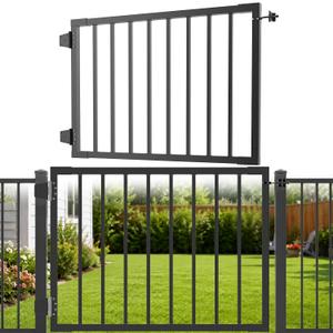 36" H x 48" W Aluminum Deck Gate, Outdoor Deck Gate with Hinges and Latch