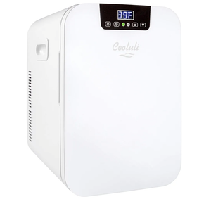 Cooluli 20 Liter Mini Fridge with Temperature Control - White Thermoelectric Cooler and Warmer for Bedroom, Office, Car, Dorm