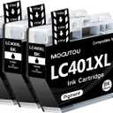 LC401XL Black Ink Cartridges Replacement Compatible for Brother LC401 for LC401XL Ink Cartridges for MFC-J1010DW MFC-J1012DW MFC-J1170DW Printer (3 Black)