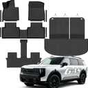 Compatible with Kia Telluride 2027(Only Gas) 7/8 Seats Floor Mats & Cargo Liner,All Weather Protection,Waterproof,Anti-Slip TPE Floor Mats & Trunk Mat Compatible with Kia Telluride 2027 Accessories