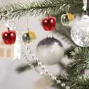 PRETYZOOM 24pcs Christmas Apple Ornaments, 1.3'' Shatterproof Holiday Tree Baubles, Miniature Apple Hanging Pendants for Tree Decoration, Christmas Party Supplies- Assorted Color