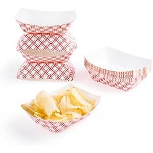 Super Z Outlet Disposable Paper Food Tray for Carnivals, Fairs, Festivals, and Picnics. Holds Nachos, Fries, Hot Corn Dogs, and More! - 2.5-Pound, 50-Pack