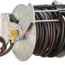 Giraffe Tools Stainless Steel Garden Hose Reel Heavy Duty, Wall/Floor Mounted Stainless Water Hose Reel Retractable with Crank, 150-Feet 5/8" Hose Capacity100FT hose