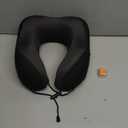 Knitted Cotton U-Shaped Memory Foam Pillow Portable Travel Neck Care Pillow (Black, One Size)