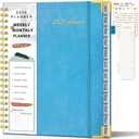 2026 Planner, Weekly and Monthly Calendar Planner from January 2026 - December 2026, 8.5" x 11" Hardcover Leather Hourly Appointment Book with Tabs, Spiral Daily Planners for College School Work Home, Sky Blue (A4)