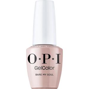 OPI GelColor LED Cure Gel Nail Polish | Nude & Brown Shades | Salon-Quality Shine, Long-Lasting Wear | Easily Soak Off Removal | Vegan & HEMA Free | 0.5 Fl Oz (Bare My Soul | Sheer Soft Beige)