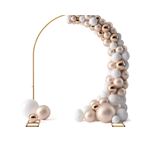 DOEWORKS 6.5 FT Metal Balloon Arch Stand, Rectangle Wire Backdrop Stand for Ceremony, Flower Stand Rack for Wedding, Birthday Party, Golden