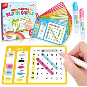 Sight Words Kindergarten Learning Activities: 160 Word Search Spelling Games - Reusable Water Coloring Flash Cards for Studying - Educational Travel Games for Road Trip 4-8 Year Olds