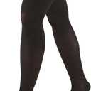 Truform 30-40 mmHg Compression Stockings for Men and Women, Thigh High Length, Dot-Top, Open Toe, Black, Large (Large (1 Pair), Black (Open Toe))