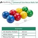 ApudArmis 90mm Bocce Balls Set, Lighter Outdoor Bocce Game for Backyard/Lawn/Beach - Set of 8 Soft PE Balls & 1 Pallino & Nylon Carrying Case & Measuring Tape for Teens Beginners
