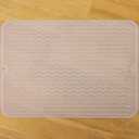 Silicone Dish Drying Mat for Multiple Usage,Easy clean,Eco-friendly,Heat-resistant Silicone Mat for Kitchen Counter or Sink,Refrigerator or drawer liner Translucent L 16 inches x 12 inches