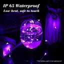12 Pack Fairy Lights Battery Operated, 7ft 20 Mini LED Silver Wire Twinkle Lights for DIY, Parties, Wedding, Bedroom, Christmas Decoration (Purple)