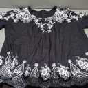 Women's Summer Short Sleeve Tunic Plus size ladies shirts Floral Blouse Loose Flowy Tops for Leggings 4XL (A 03-black -Flower)