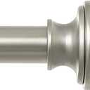 HEI!DEAR Brushed Nickel Curtain Rods for Windows Adjustable Curtain Rod, Heavy Duty Curtain Rods,Metal End Cap Window Curtain Rod,Single Drapery Rod 36-88" Satin Nickel